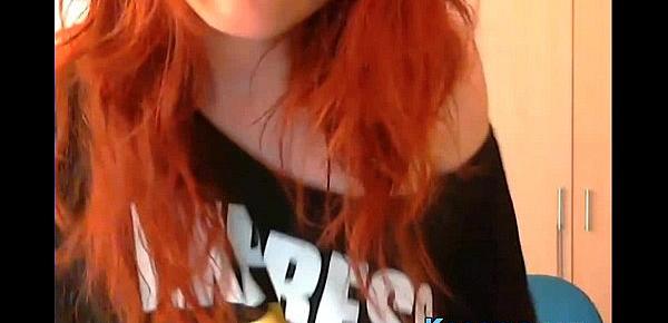  young redhead masturbating on camera